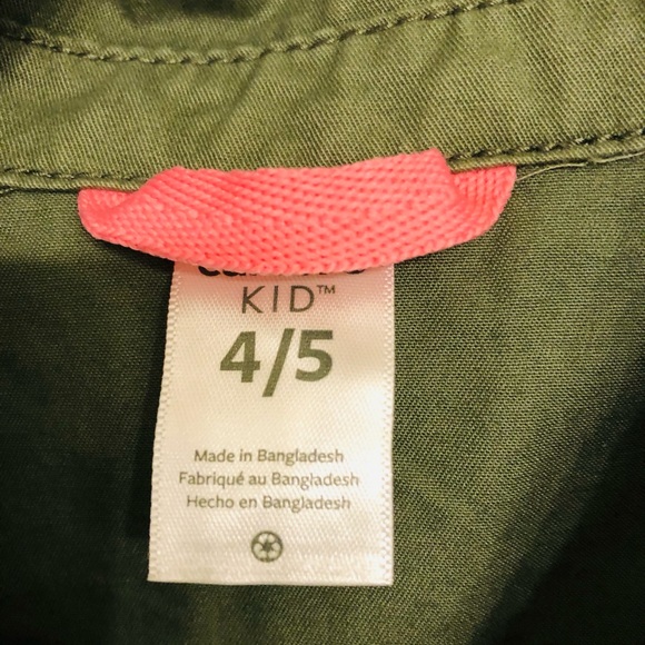 COPY - CARTERS  Green Army utility jacket. Sz. 4/5 - Picture 2 of 6